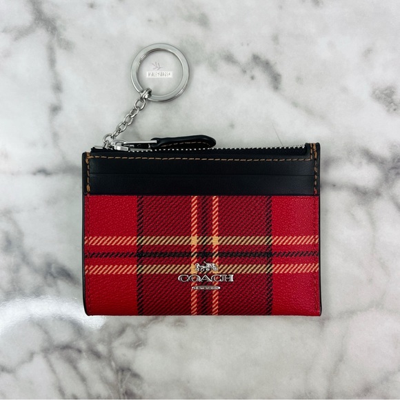 Coach Rowan Satchel Crossbody & Mini Skinny Id Case Wallet In Tartan Plaid Print - Picture 13 of 16